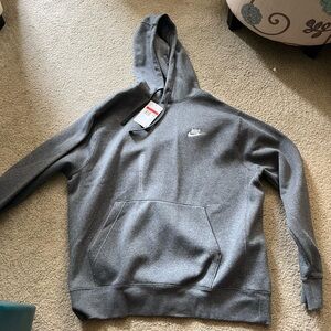 Nike Sportswear Club Fleece Pullover Hoodie Men’s Size Large Dark Gray